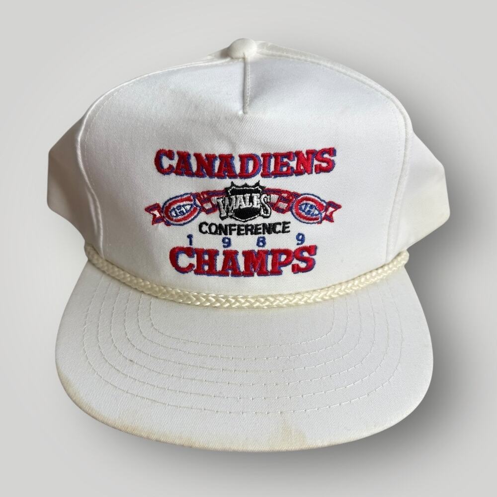1989 Montreal Canadiens Wales Conference Champs Rope Snapback NHL Hockey Hat